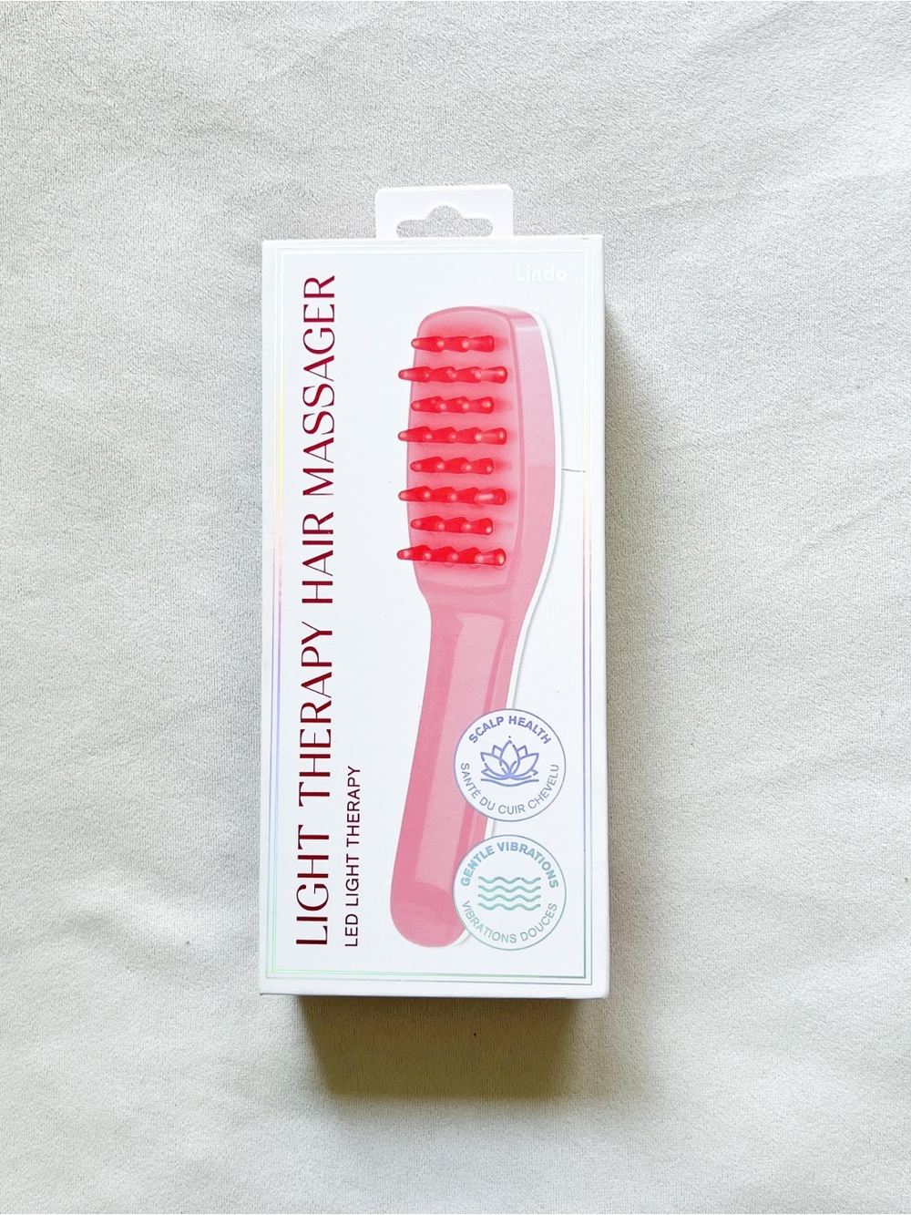 LED Red & Blue Light Therapy Hair Massager - Pink